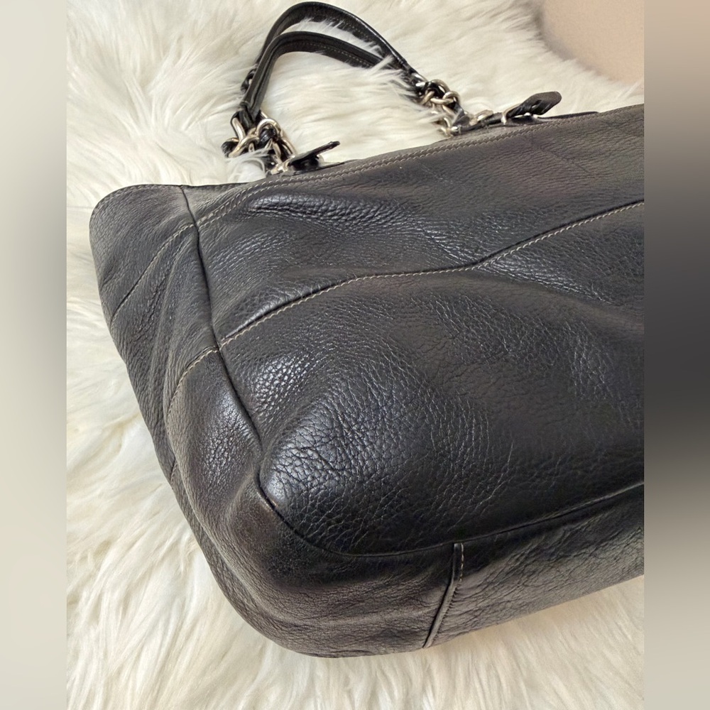 Coach Madison Tribeca East West Black Pebbled Leather Bag 14111 - Picture 5 of 10